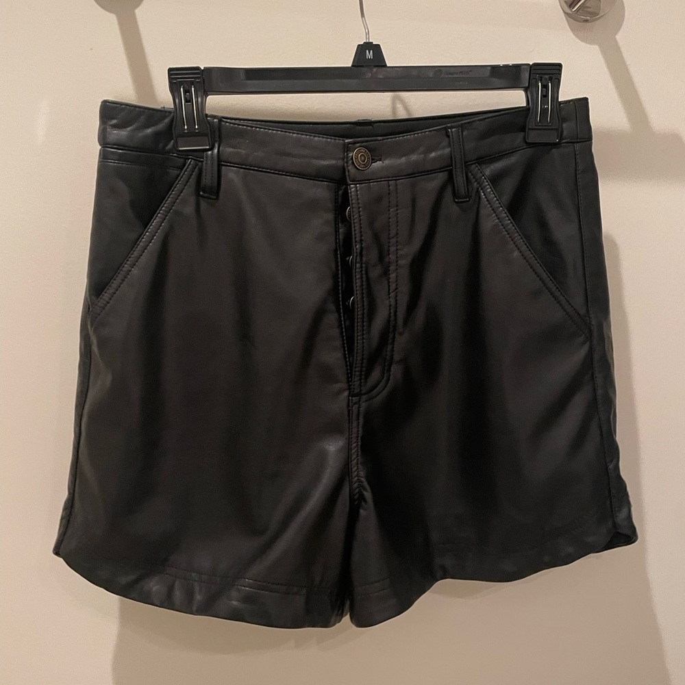 Free People black leather shorts